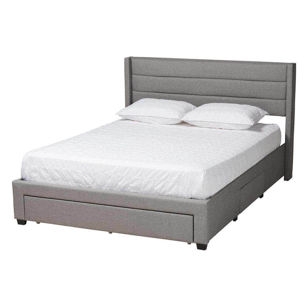 Dark Brown Finished Wood Queen Size 3-Drawer Storage Platform Bed. Picture 10