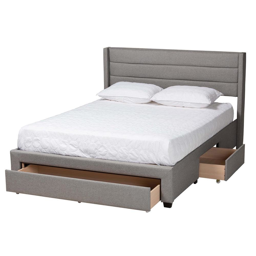 Dark Brown Finished Wood Queen Size 3-Drawer Storage Platform Bed. Picture 11