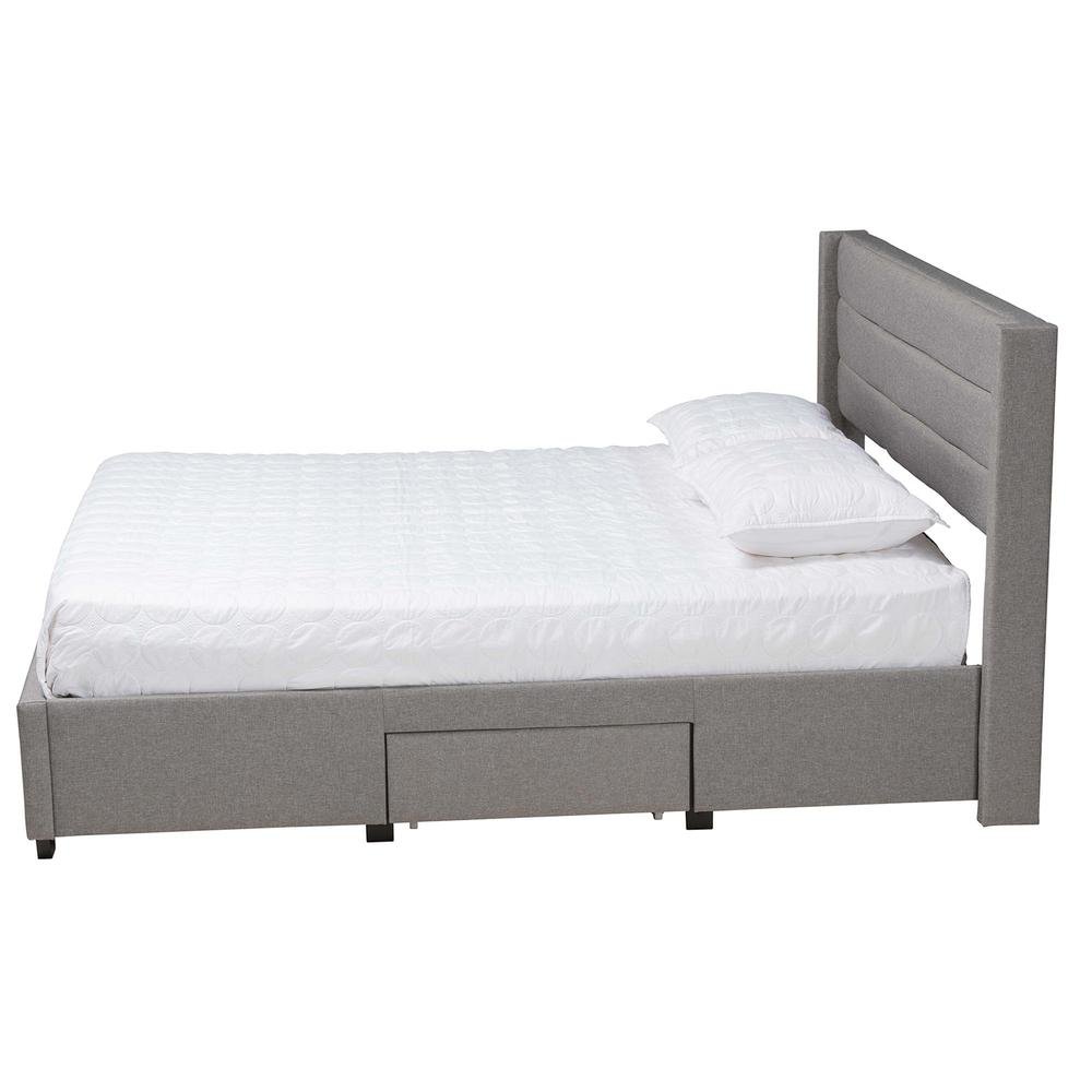 Dark Brown Finished Wood Queen Size 3-Drawer Storage Platform Bed. Picture 12