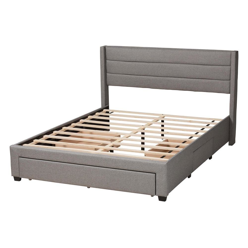 Dark Brown Finished Wood Queen Size 3-Drawer Storage Platform Bed. Picture 13