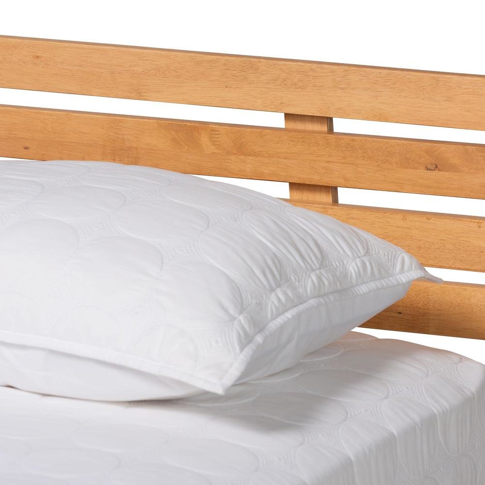 Joaquin Modern Japandi Rustic Brown Finished Wood Queen Size Platform Bed. Picture 14