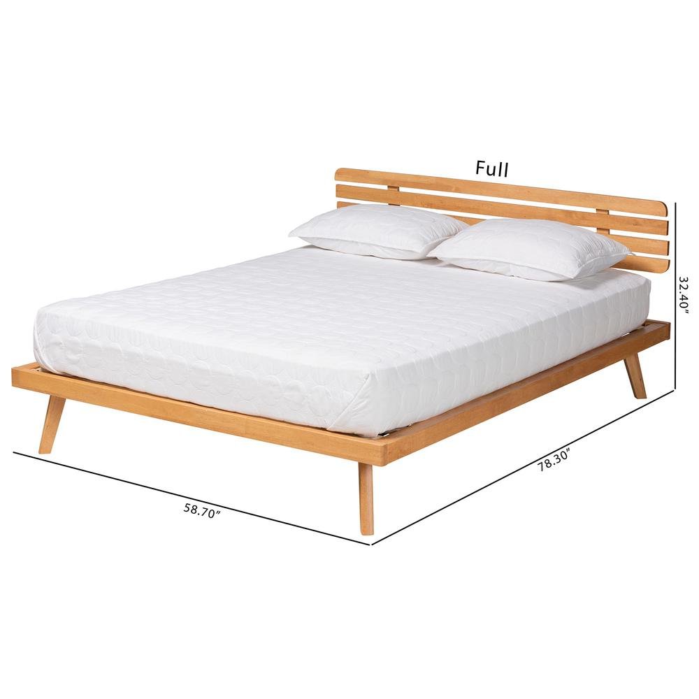 Joaquin Modern Japandi Rustic Brown Finished Wood Queen Size Platform Bed. Picture 19