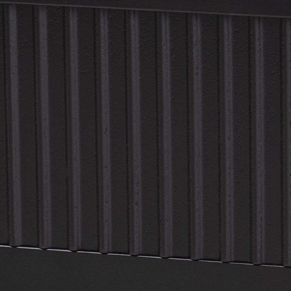 Primrose Mid-Century Black Fluted Wood King Size Platform Bed. Picture 16