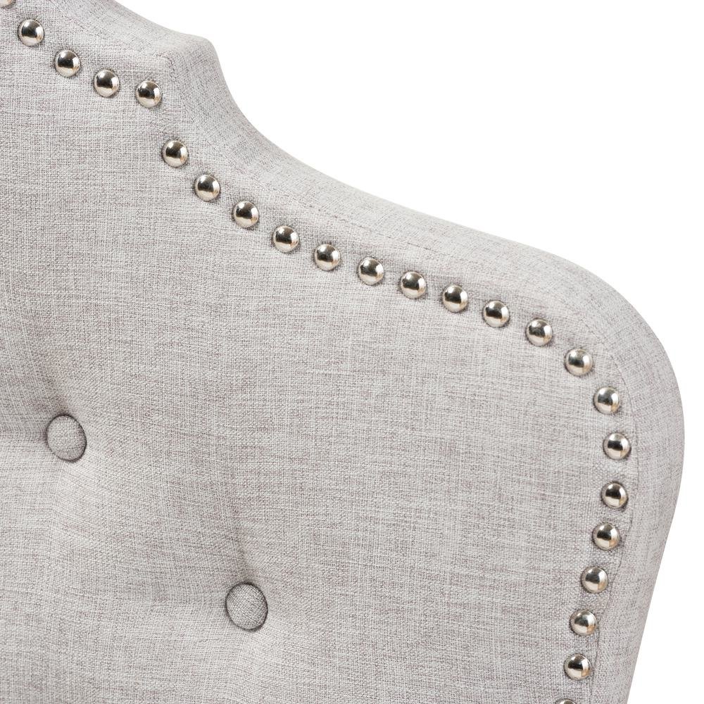 Hilda Modern and Contemporary Greyish Beige Fabric Queen Size Headboard. Picture 9
