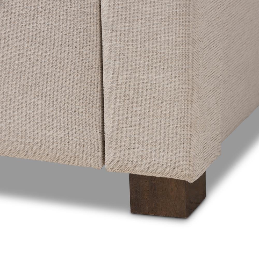 Light Beige Fabric Upholstered King Size Storage Bed. Picture 23