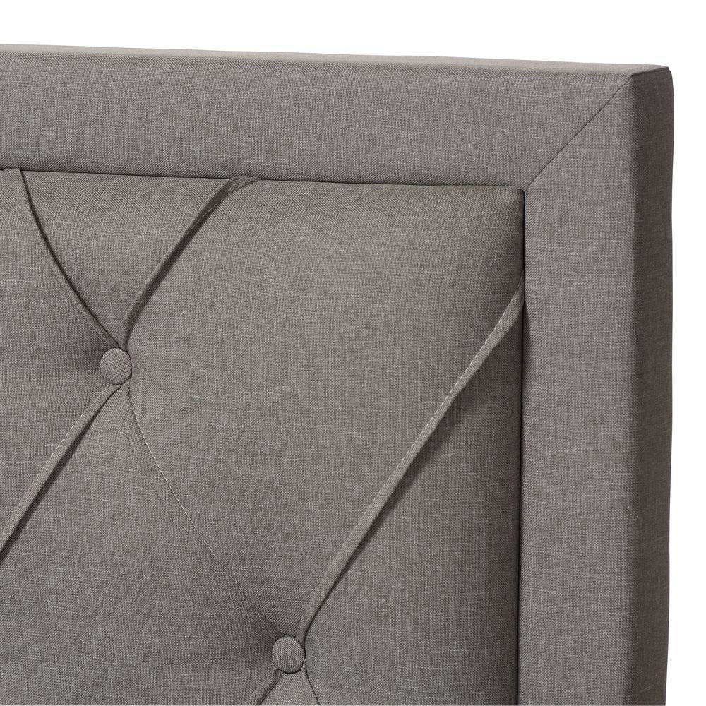 Light Grey Fabric Upholstered King Size Storage Bed. Picture 20