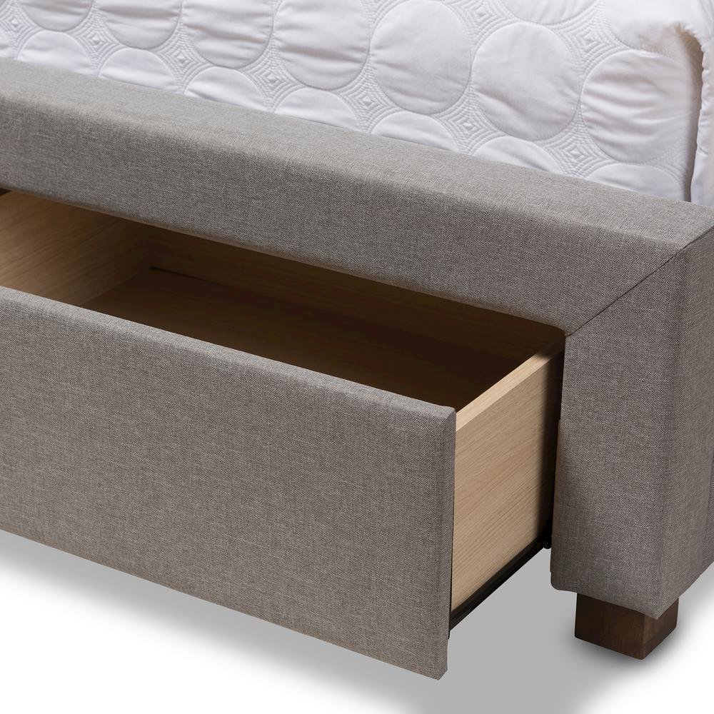 Light Grey Fabric Upholstered King Size Storage Bed. Picture 22