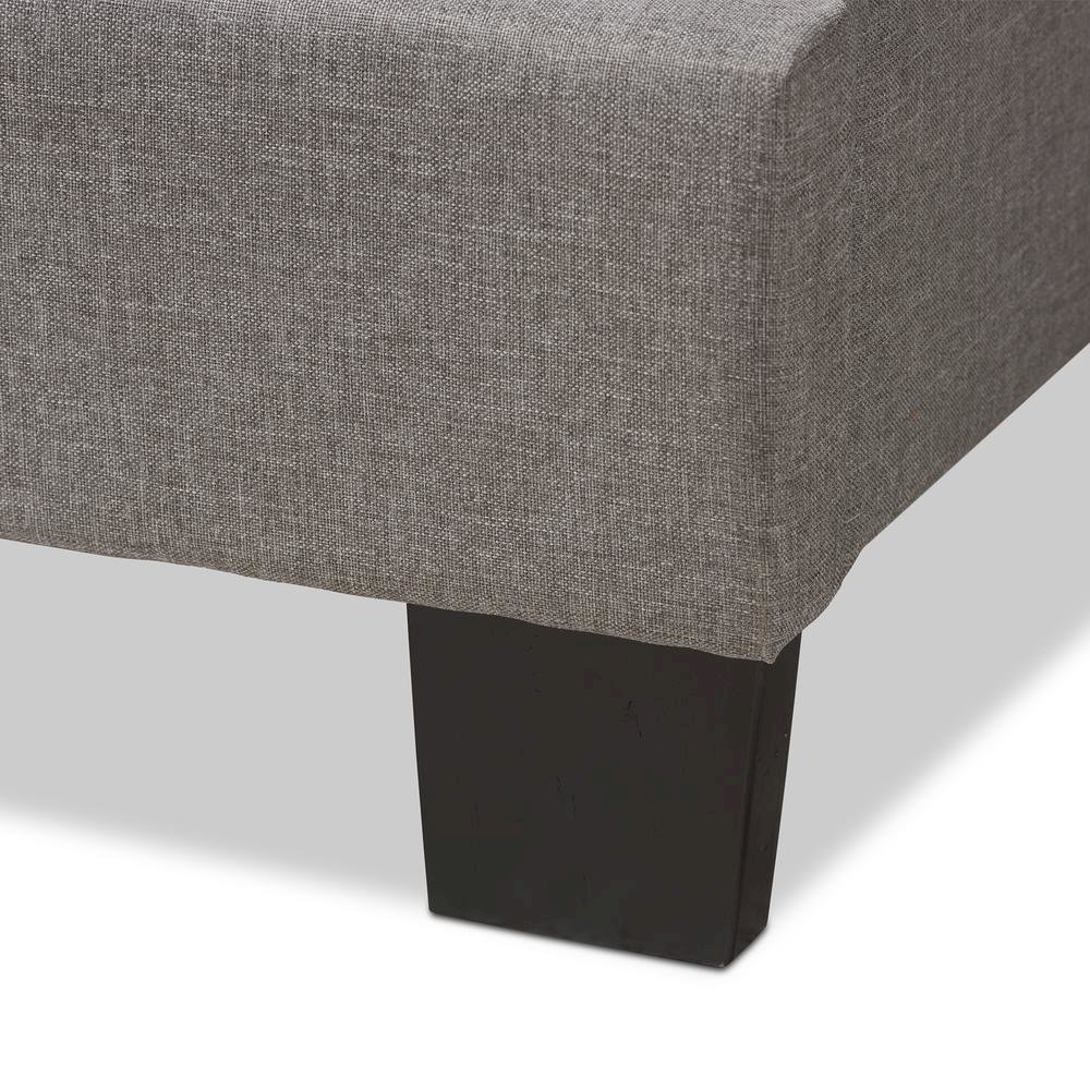 Vivienne Modern and Contemporary Light Grey Fabric Upholstered Queen Size Bed. Picture 15