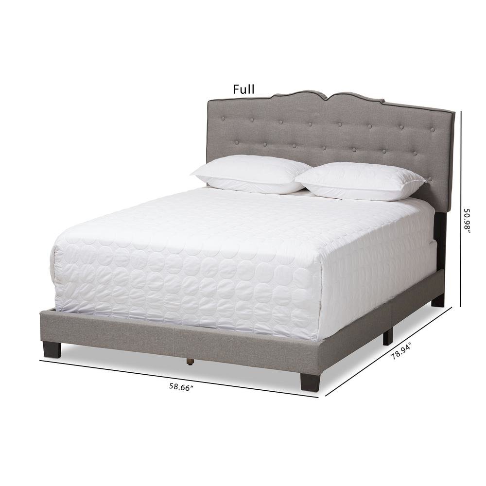 Vivienne Modern and Contemporary Light Grey Fabric Upholstered Queen Size Bed. Picture 18