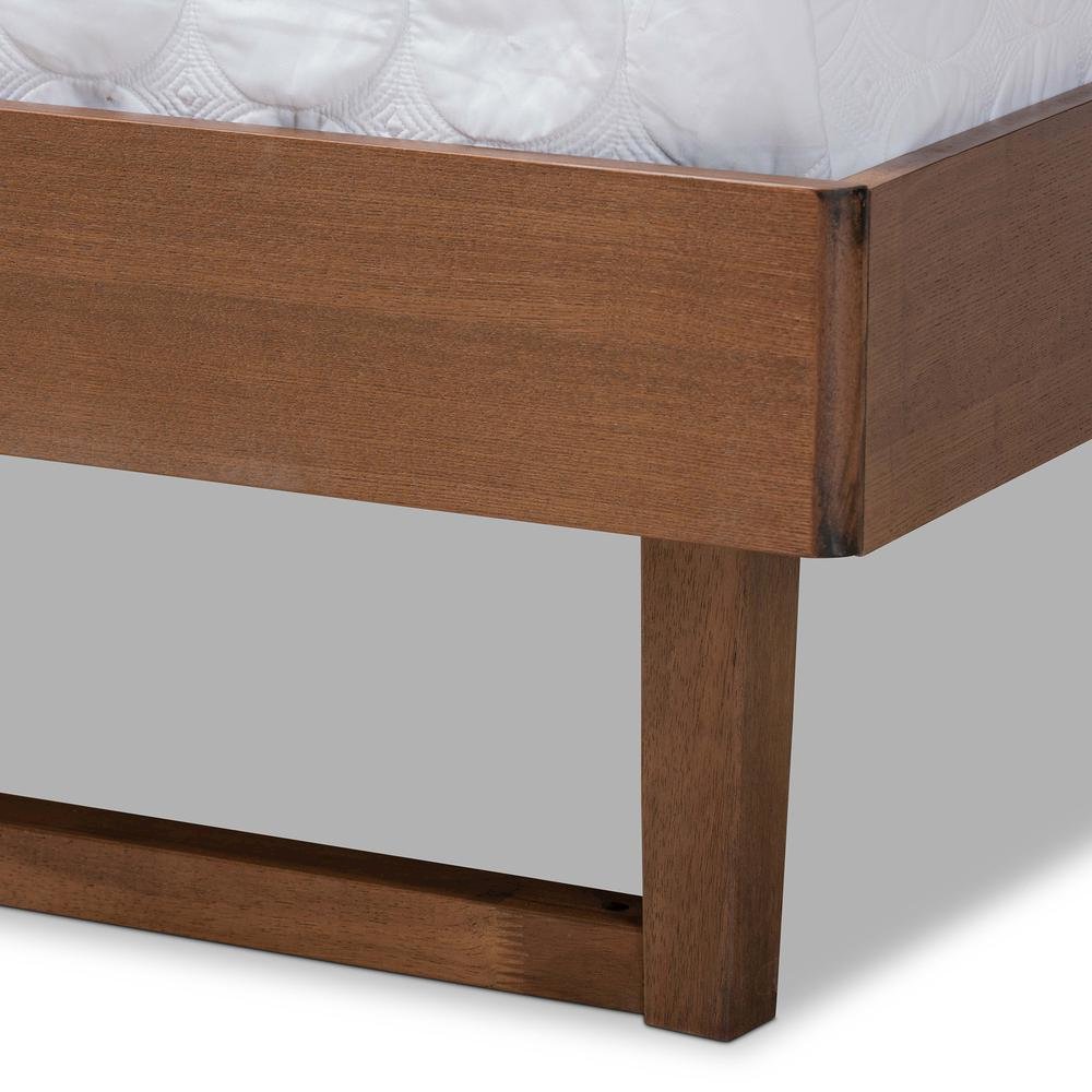 Ash Walnut Finished Wood Queen Size Platform Bed. Picture 15