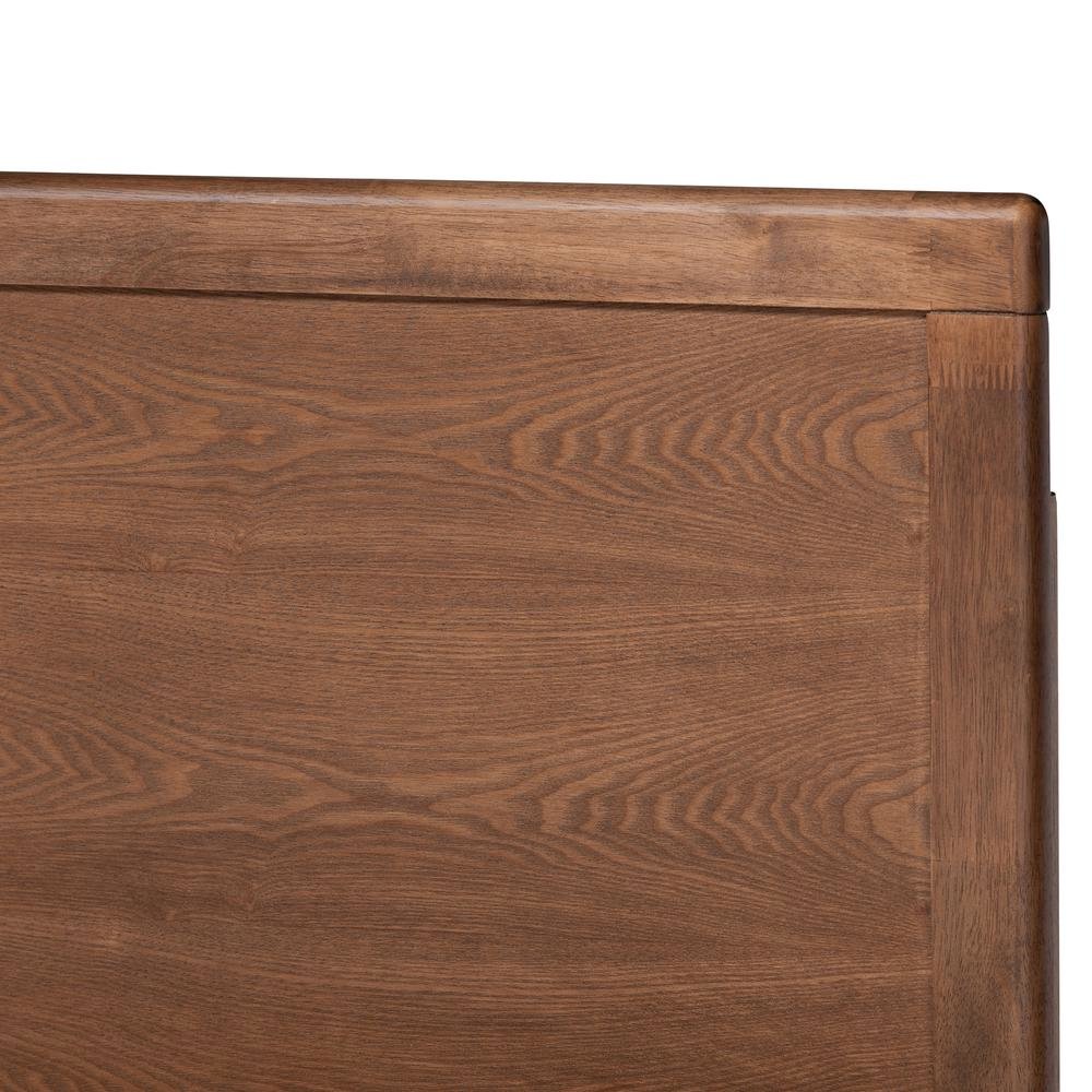 Ash Walnut Brown Finished Wood Queen Size Platform Bed. Picture 14