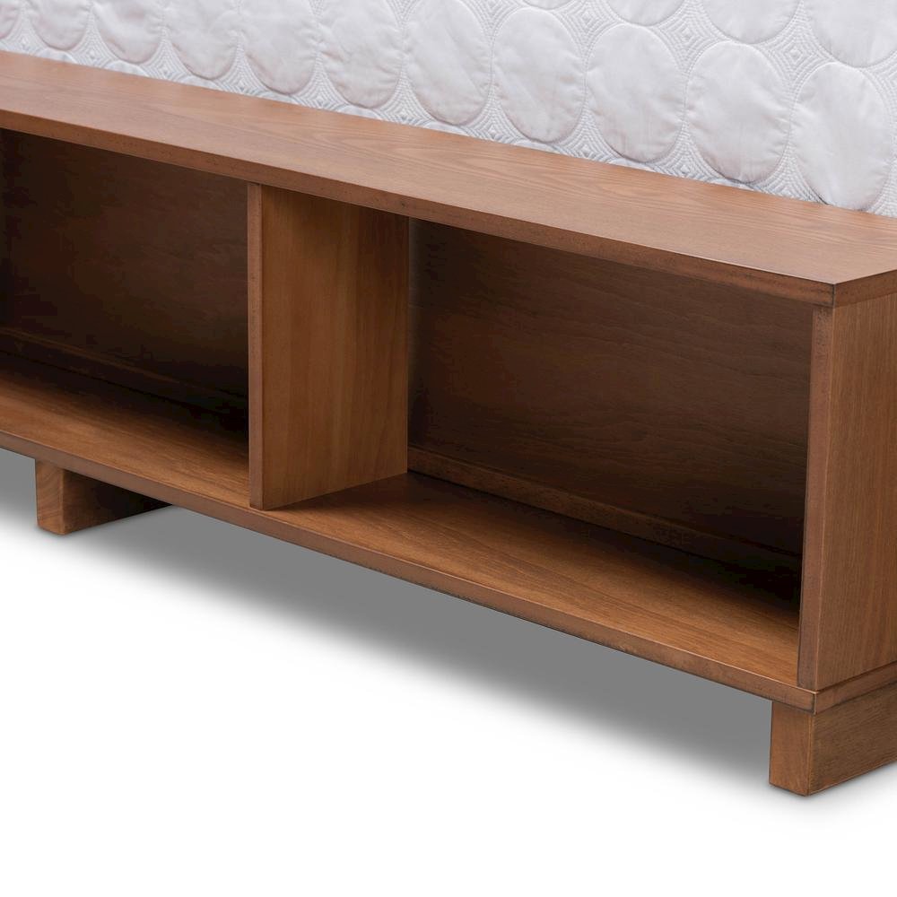 Finished Wood Queen Size 4-Drawer Platform Storage Bed with Built-In Shelves. Picture 20