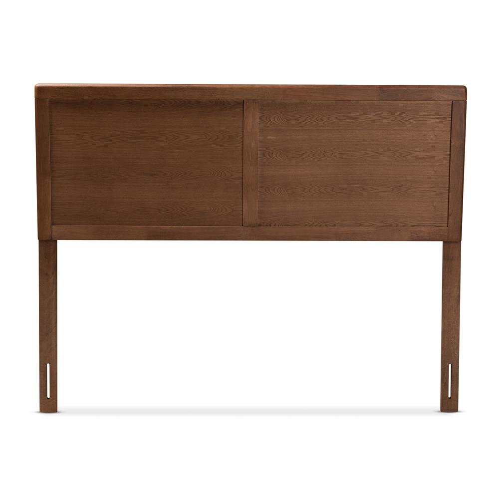 Raya Mid-Century Modern Walnut Brown Finished Wood Queen Size Headboard. Picture 10