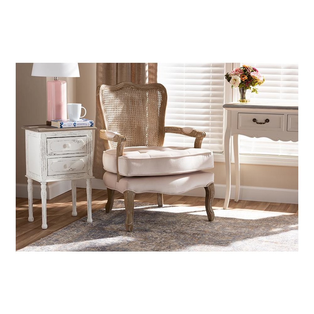 White-Washed Oak Wood Armchair. Picture 19