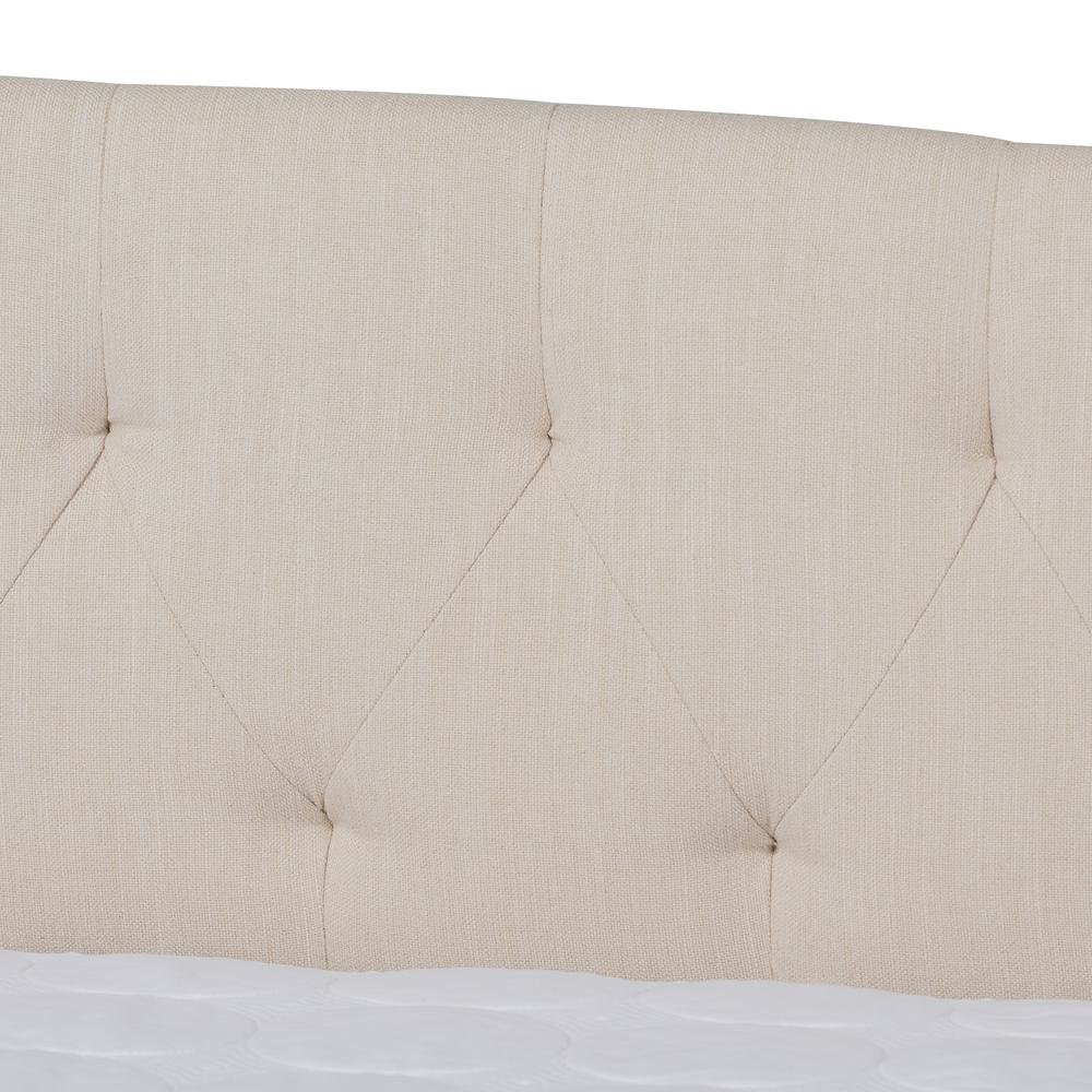 Beige Fabric Upholstered Queen Size Daybed with Roll-Out Trundle Bed. Picture 17
