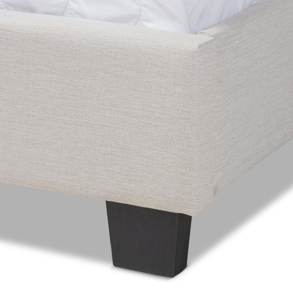 Ansa Modern and Contemporary Beige Fabric Upholstered Queen Size Bed. Picture 15