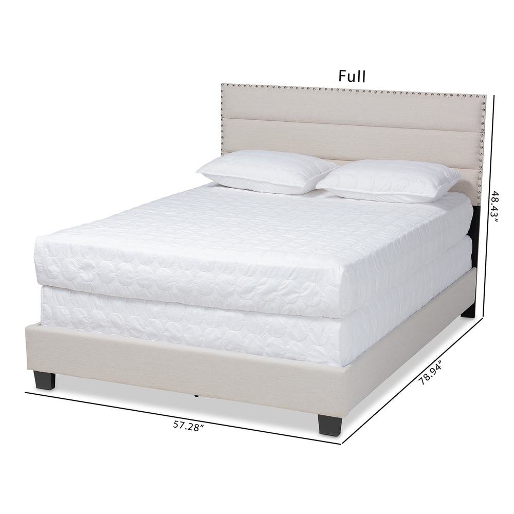 Ansa Modern and Contemporary Beige Fabric Upholstered Queen Size Bed. Picture 18