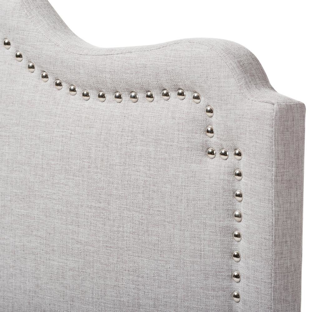Nadeen Modern and Contemporary Greyish Beige Fabric Queen Size Headboard. Picture 9