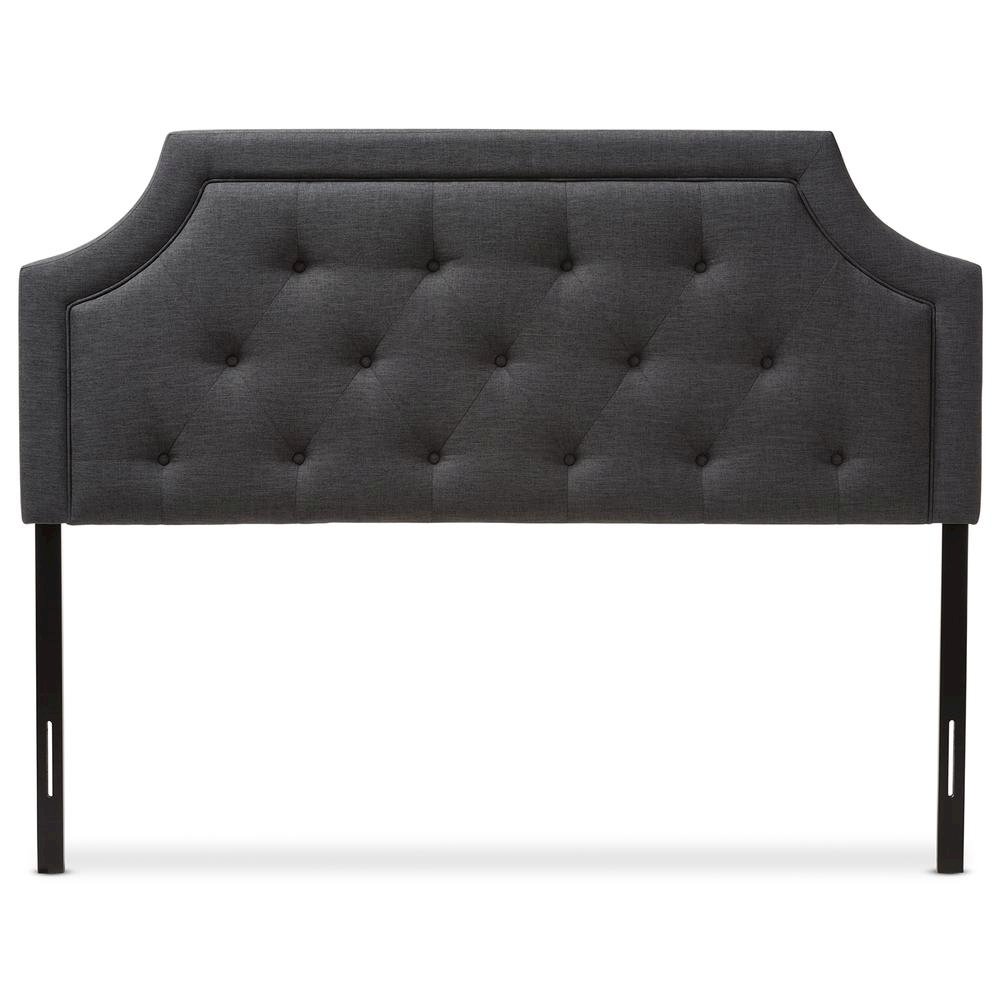Baxton Studio Mars Modern and Contemporary Dark Grey Fabric Queen Size Headboard. Picture 8