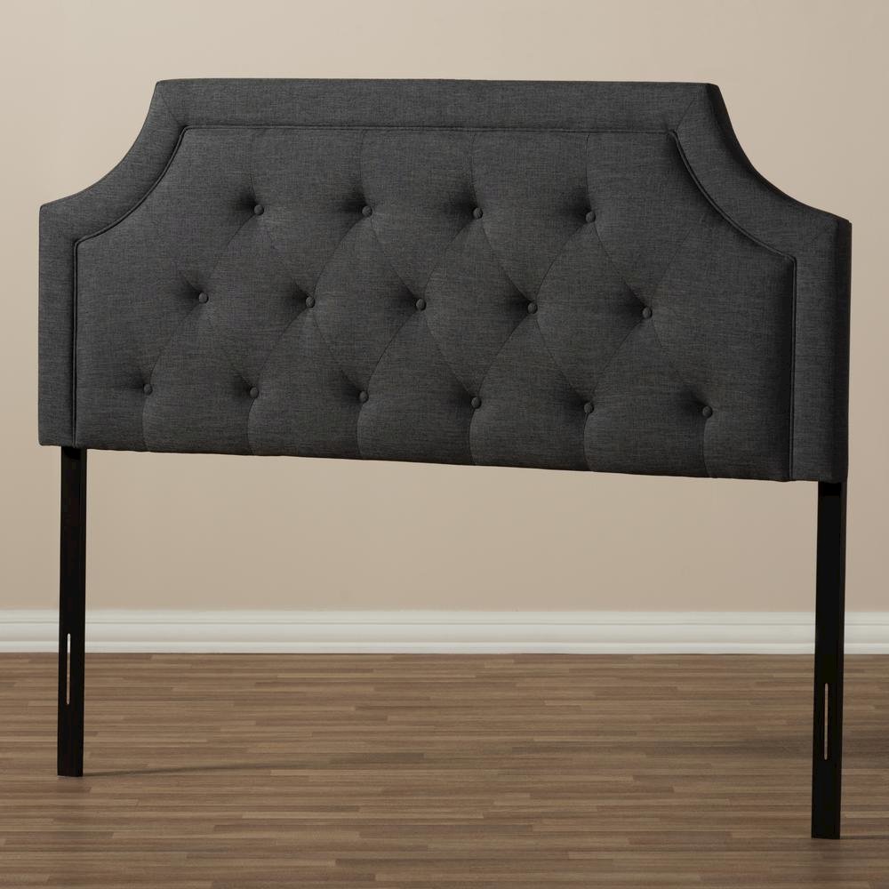Baxton Studio Mars Modern and Contemporary Dark Grey Fabric Queen Size Headboard. Picture 11