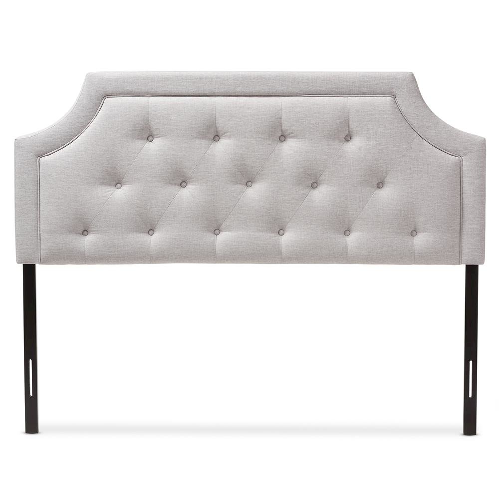 Mars Modern and Contemporary Greyish Beige Fabric Queen Size Headboard. Picture 8