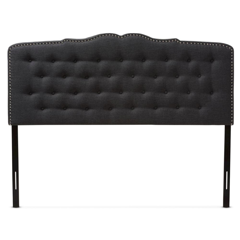 Baxton Studio Lucy Modern and Contemporary Dark Grey Fabric King Size Headboard. Picture 8