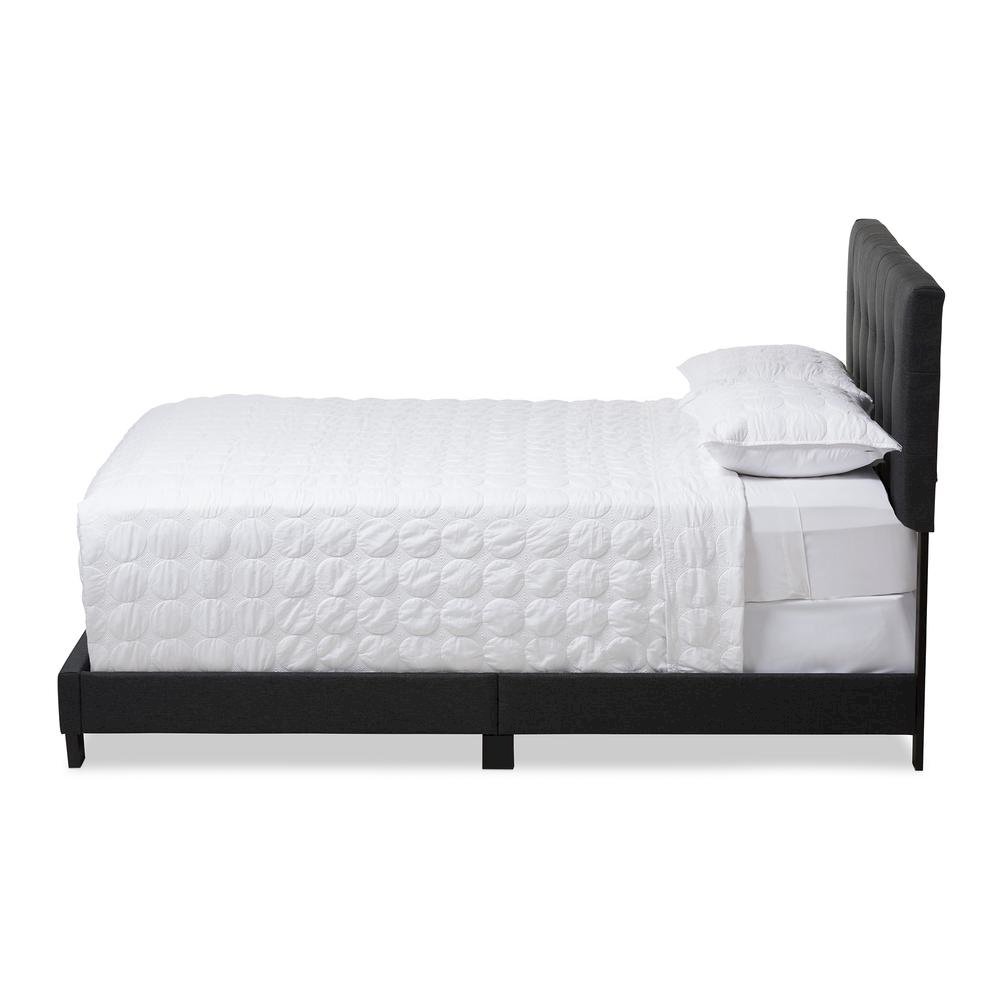 Brookfield Modern and Contemporary Charcoal Grey Fabric Queen Size Bed. Picture 10