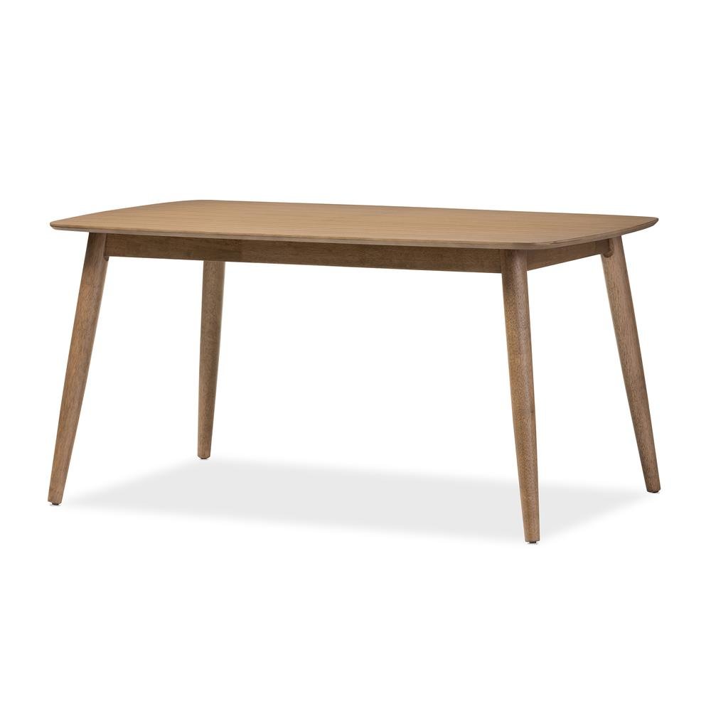 Leather and "Oak" Light Brown Finishing Wood 5-Peice Dining Set. Picture 11