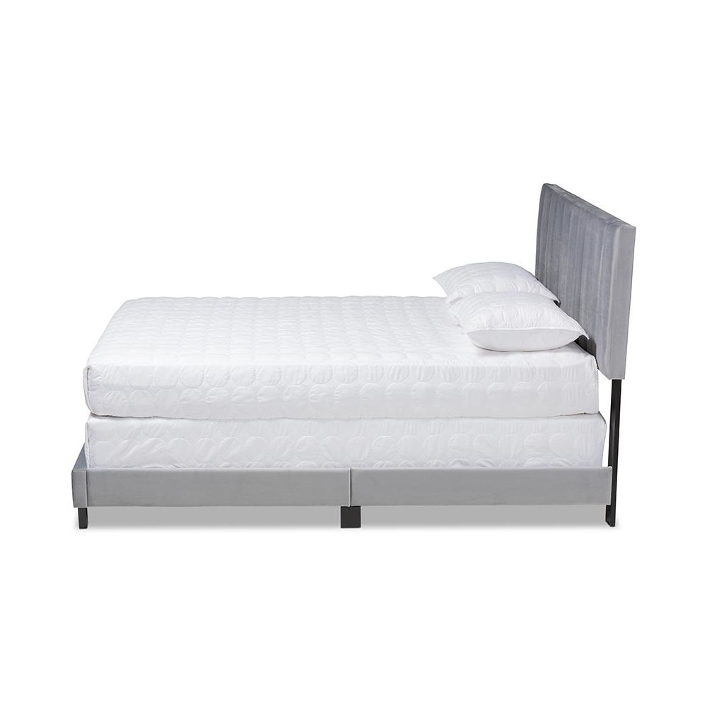 King Size Panel Bed with Channel Tufted Headboard. Picture 2