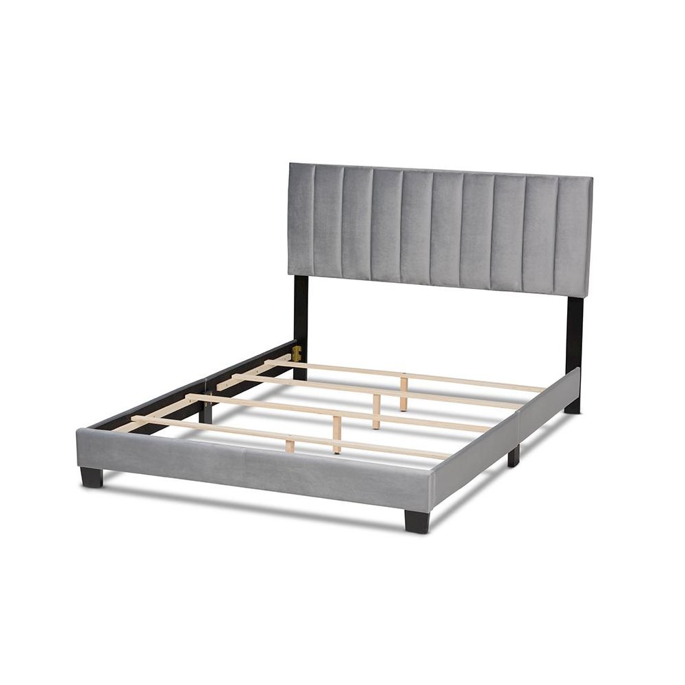 King Size Panel Bed with Channel Tufted Headboard. Picture 3