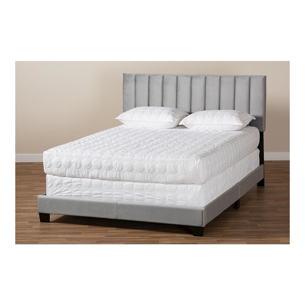 King Size Panel Bed with Channel Tufted Headboard. Picture 7