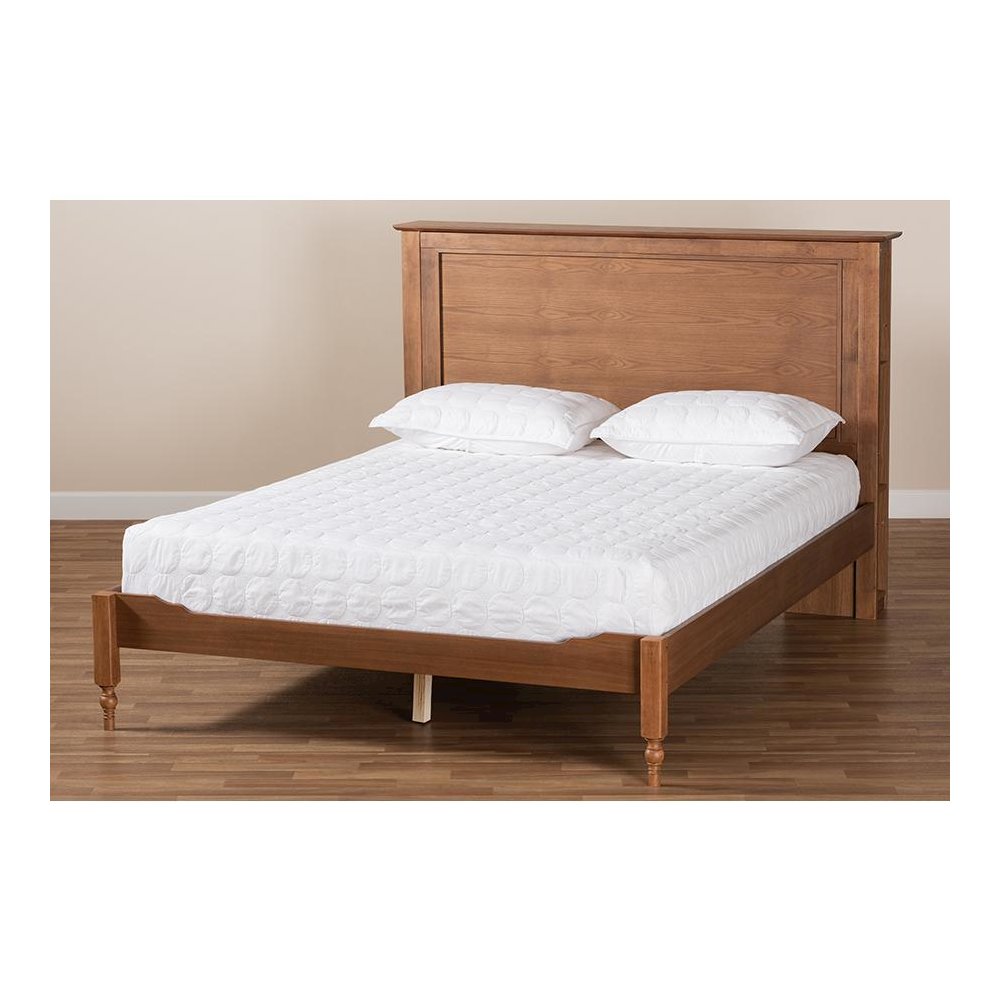 Walnut Brown Finished Wood King Size Platform Storage Bed with Built-In Shelves. Picture 7