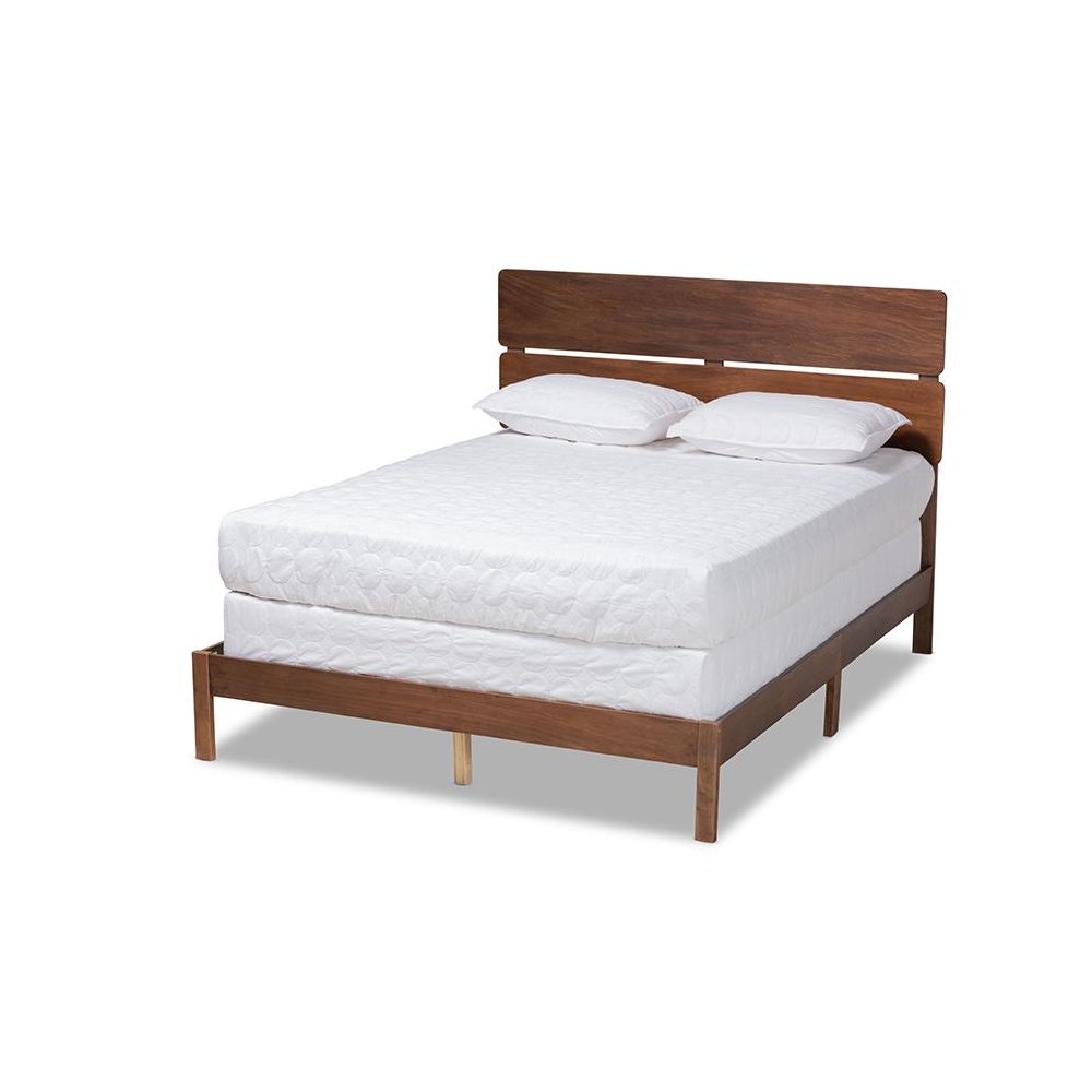 Anthony Modern and Contemporary Walnut Brown Finished Wood King Size Panel Bed. Picture 1