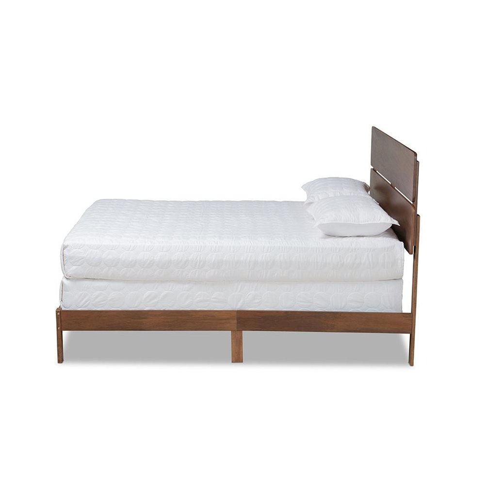Anthony Modern and Contemporary Walnut Brown Finished Wood King Size Panel Bed. Picture 2