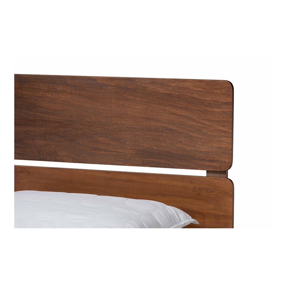 Anthony Modern and Contemporary Walnut Brown Finished Wood King Size Panel Bed. Picture 4