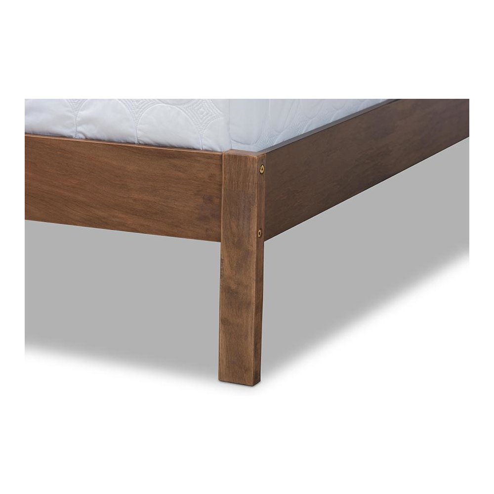 Anthony Modern and Contemporary Walnut Brown Finished Wood King Size Panel Bed. Picture 5