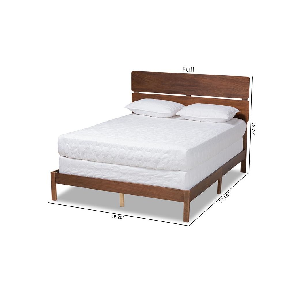 Anthony Modern and Contemporary Walnut Brown Finished Wood King Size Panel Bed. Picture 8