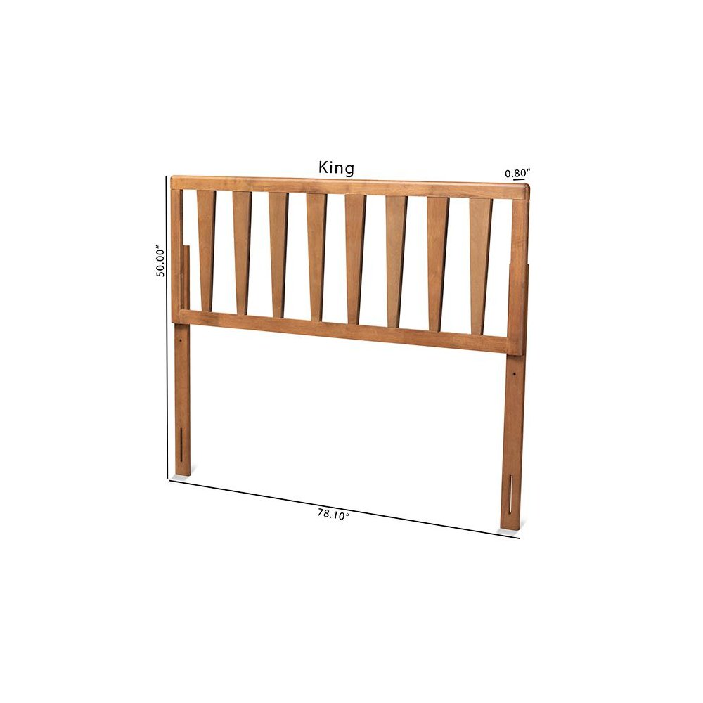 Duncan Modern and Contemporary Ash Walnut Finished Wood King Size Headboard. Picture 7