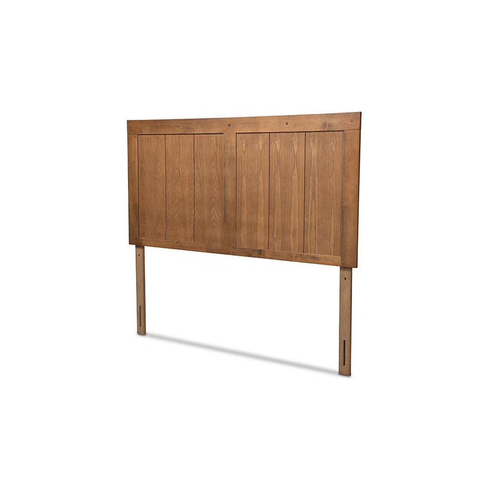 Transitional Ash Walnut Finished Wood King Size Headboard. Picture 1