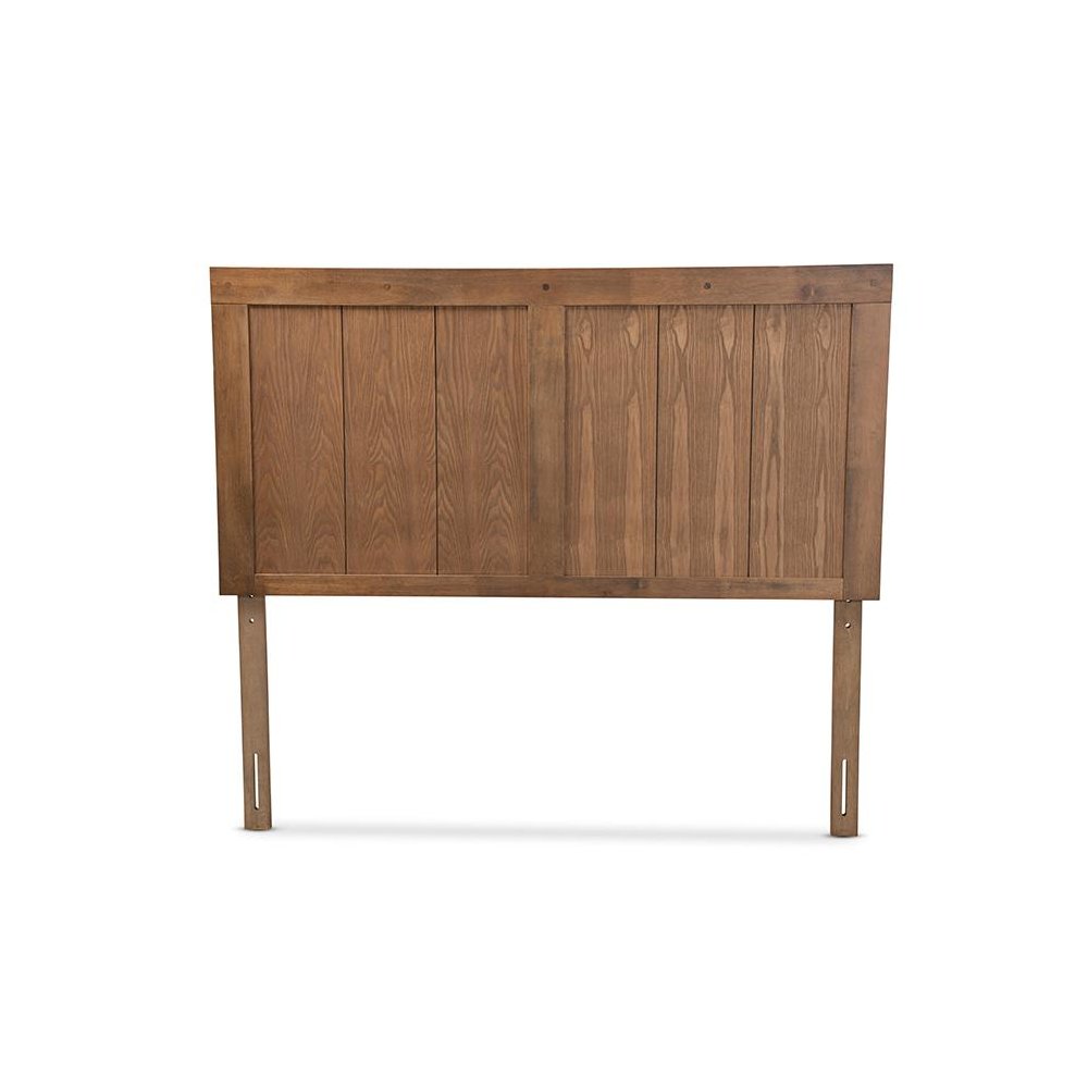 Transitional Ash Walnut Finished Wood King Size Headboard. Picture 2