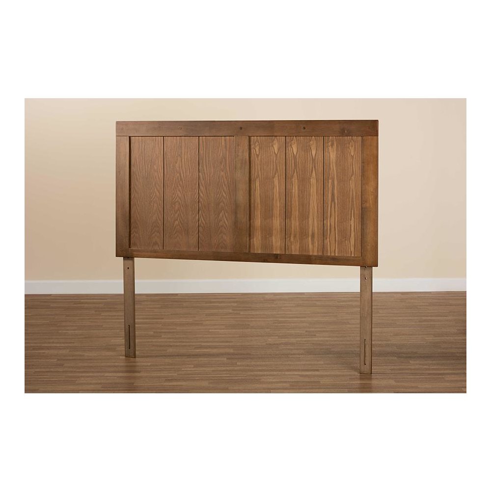 Transitional Ash Walnut Finished Wood King Size Headboard. Picture 4