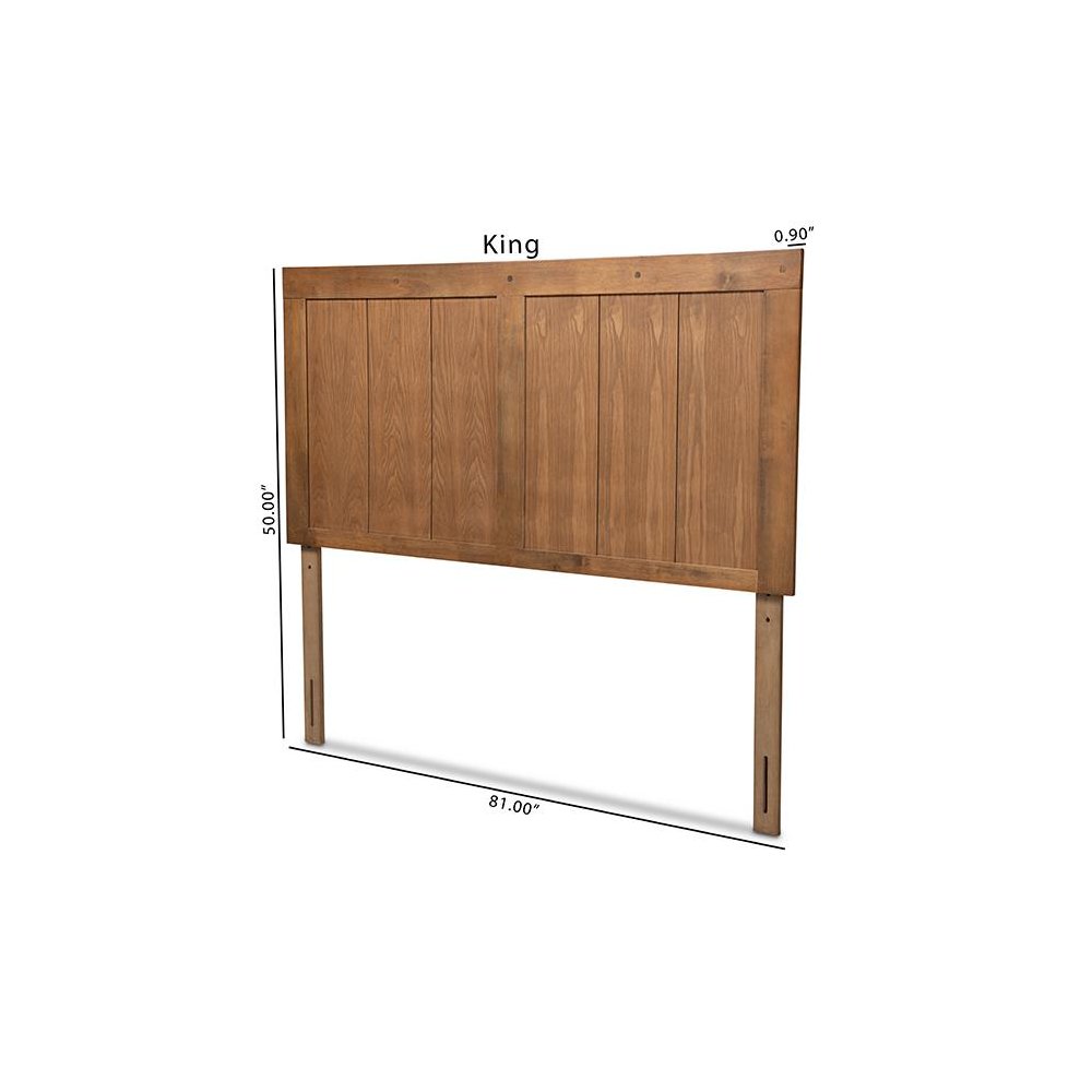 Transitional Ash Walnut Finished Wood King Size Headboard. Picture 7