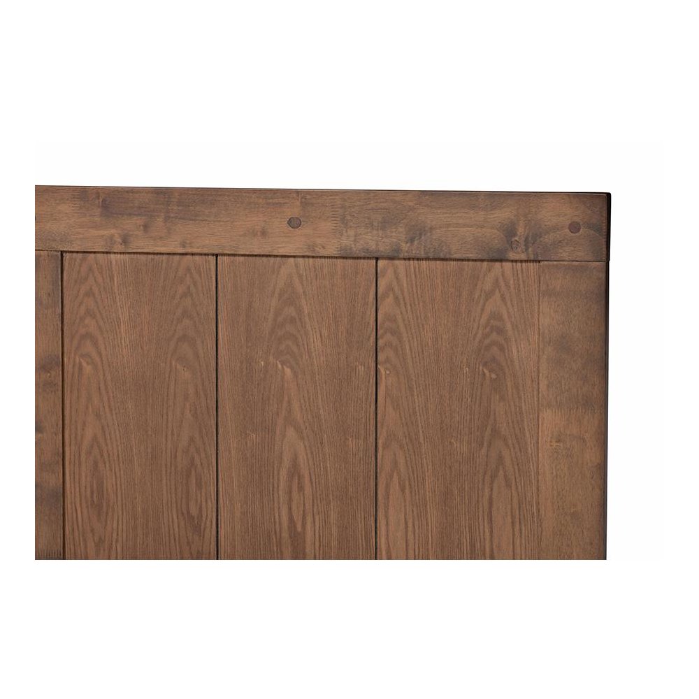 Transitional Ash Walnut Finished Wood King Size Platform Bed. Picture 4