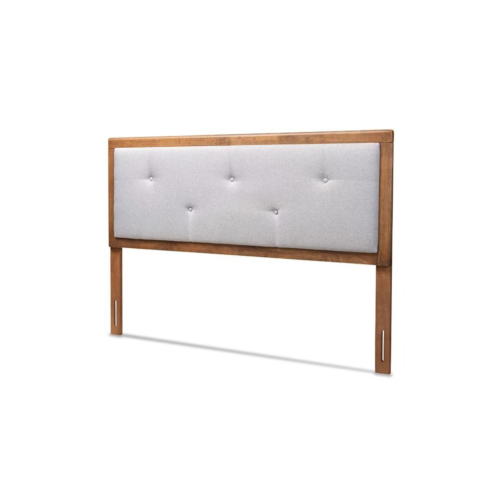 Walnut Brown Finished Wood King Size Headboard. Picture 1