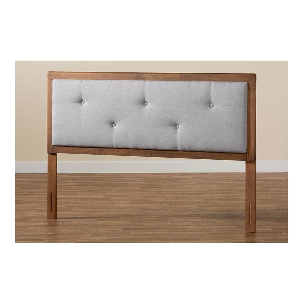 Walnut Brown Finished Wood King Size Headboard. Picture 5