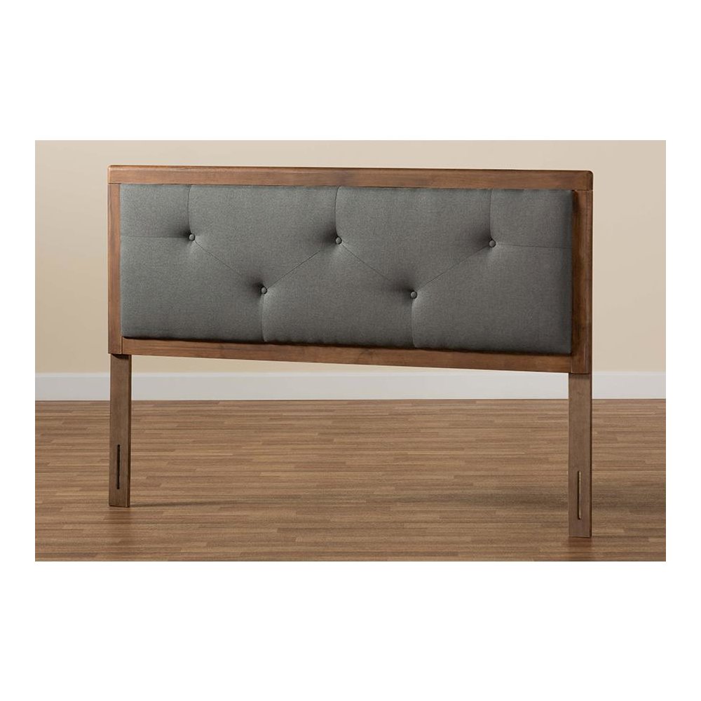 Walnut Brown Finished Wood King Size Headboard. Picture 5