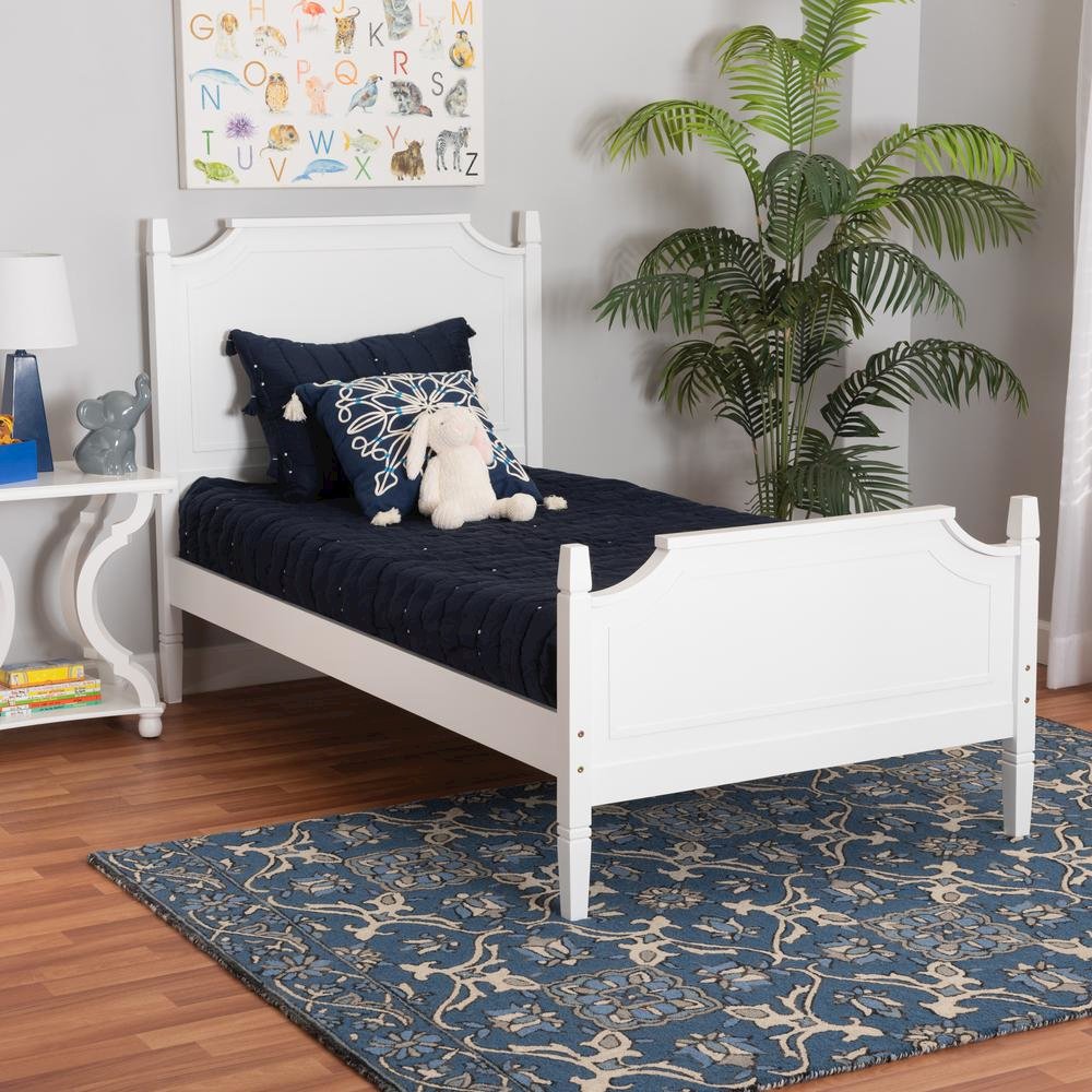 Mariana Classic and Traditional White Finished Wood Full Size Platform Bed. Picture 17