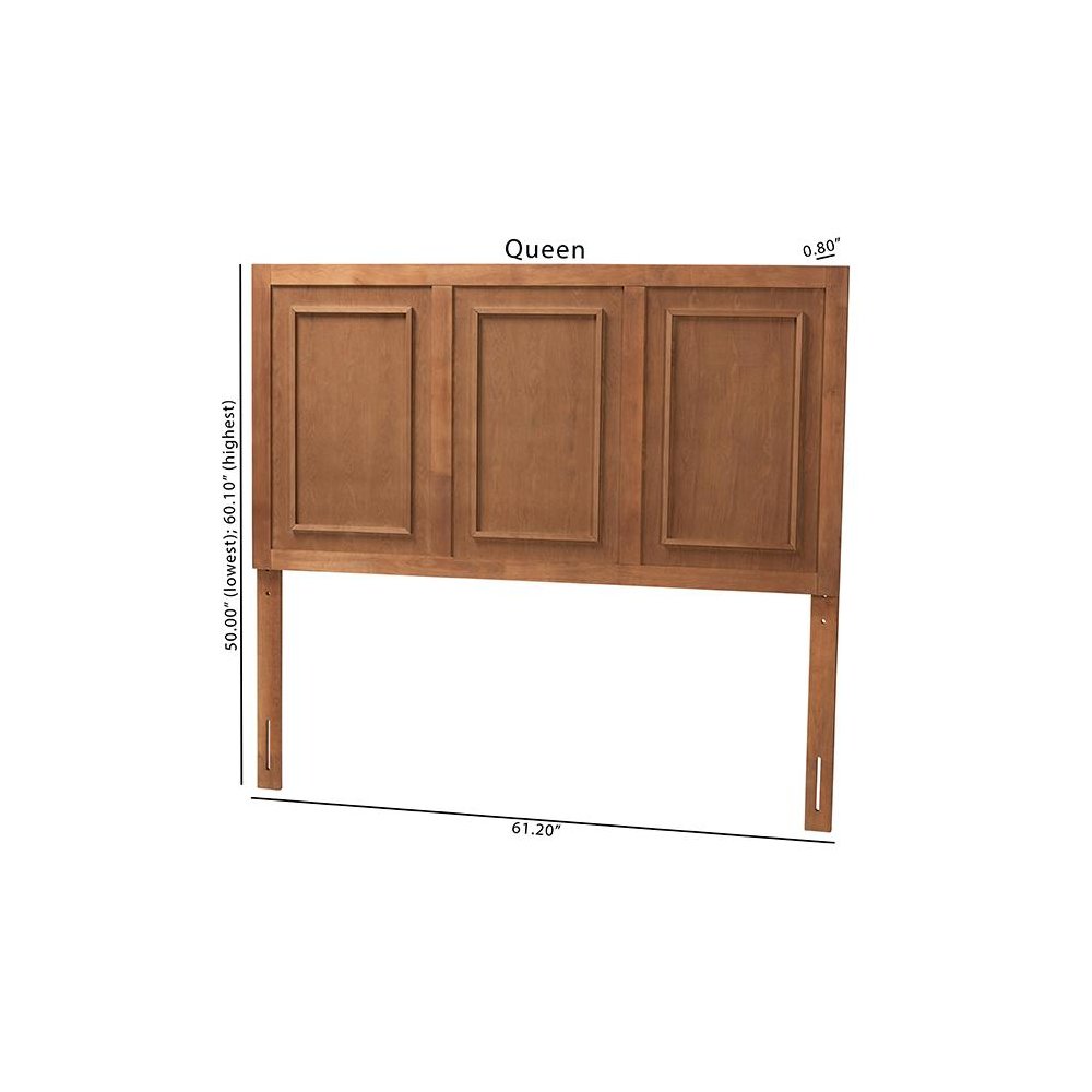 Giordano Classic and Traditional Ash Walnut Finished Wood King Size Headboard. Picture 8
