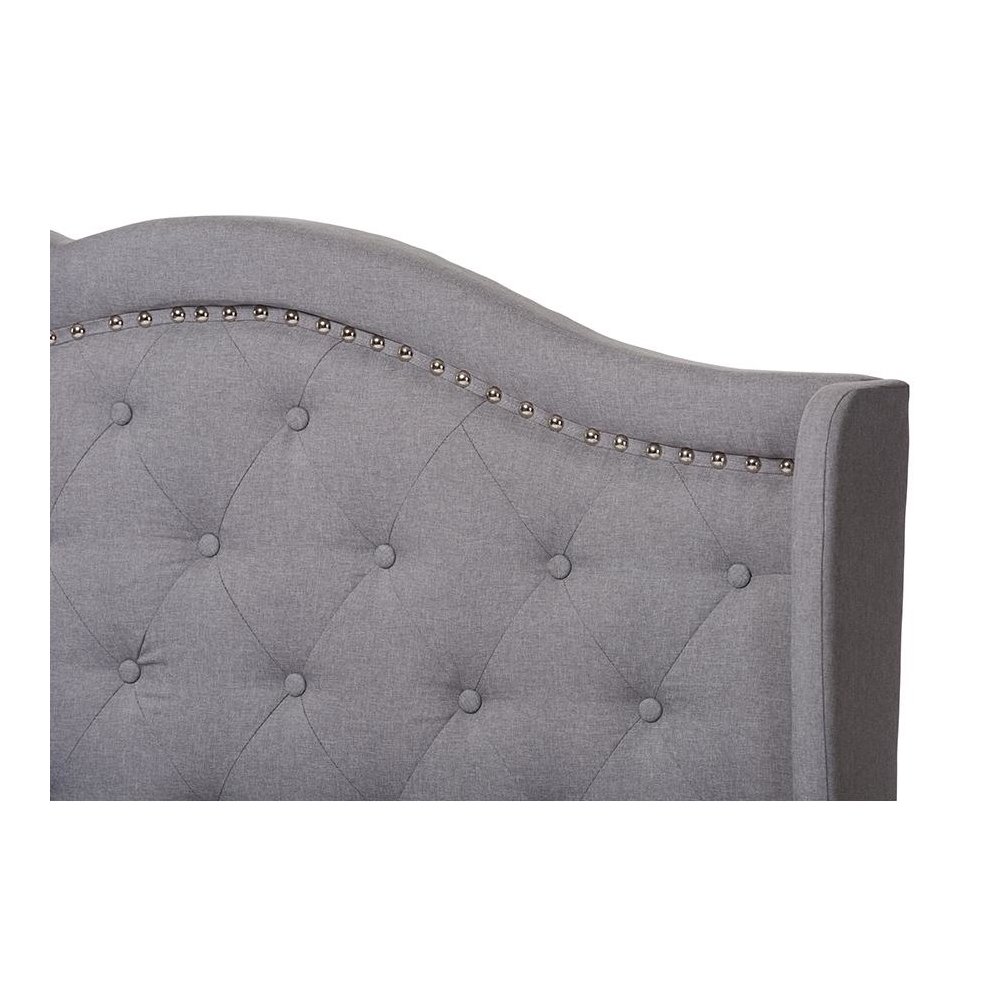 Baxton Studio Aden Modern and Contemporary Grey Fabric Upholstered King Size Bed. Picture 4