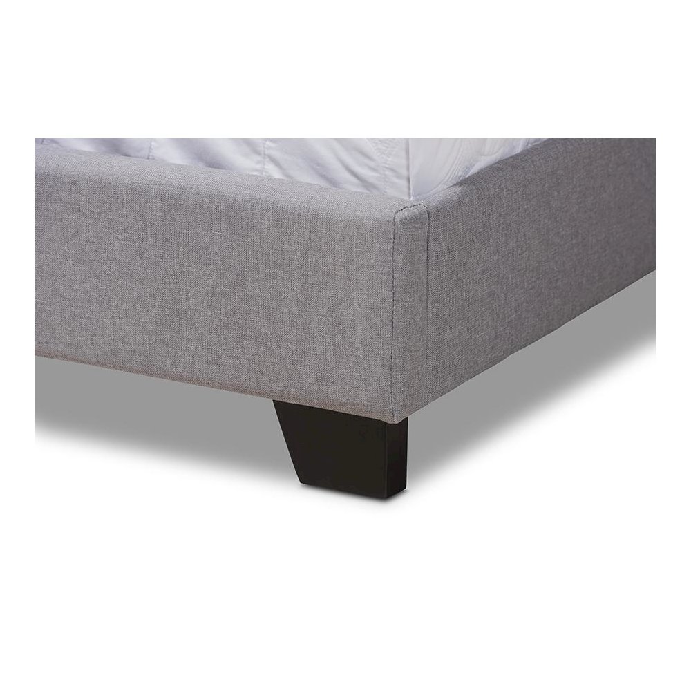 Baxton Studio Aden Modern and Contemporary Grey Fabric Upholstered King Size Bed. Picture 5